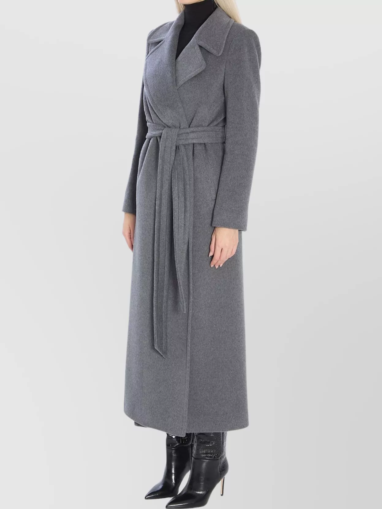 Tagliatore Long Cashmere Coat Removable Belt