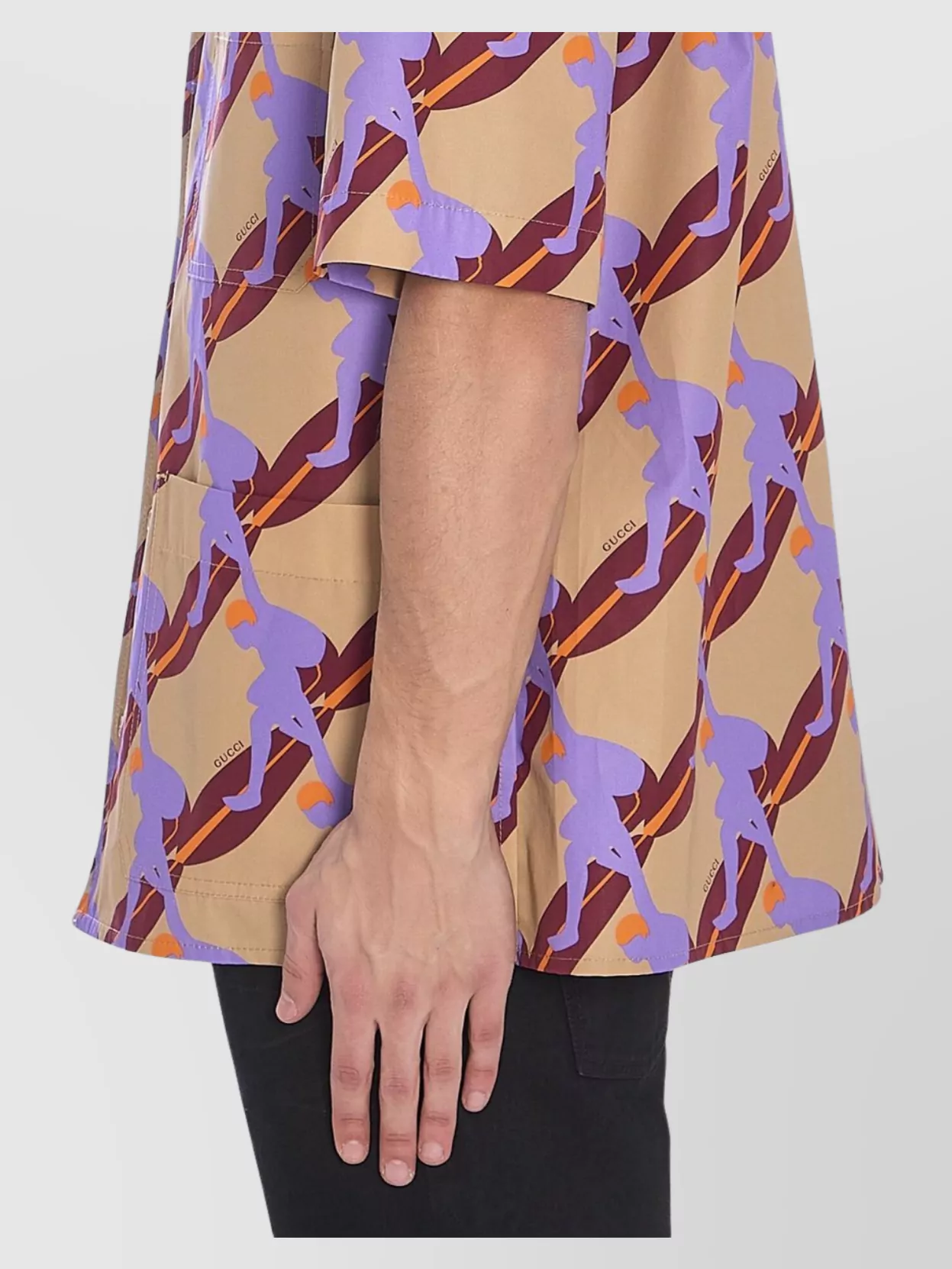 Gucci Multicolor Bowling Shirt With Cuban Collar And All-over Print In Cotton Man In Multi