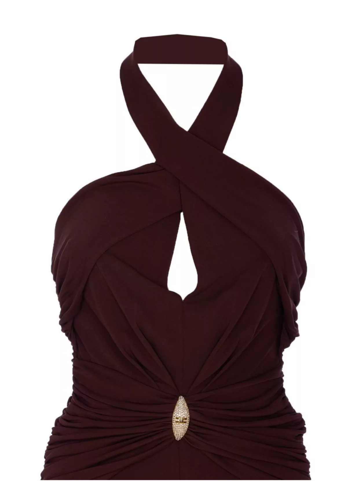 Elisabetta Franchi Ruffled Dress Embellished Detail