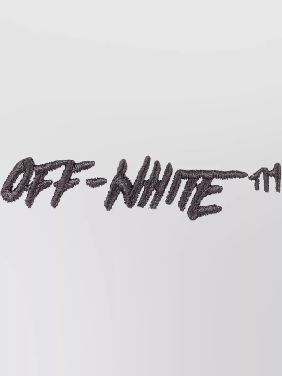 Off-White Cotton Crew Neck Short Sleeve T-Shirt