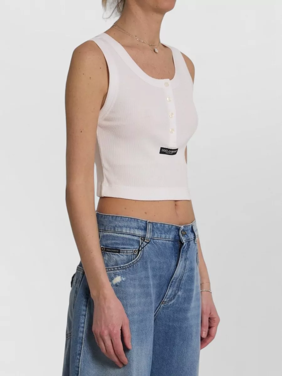 Dolce&Gabbana Ribbed Cropped Tank Top