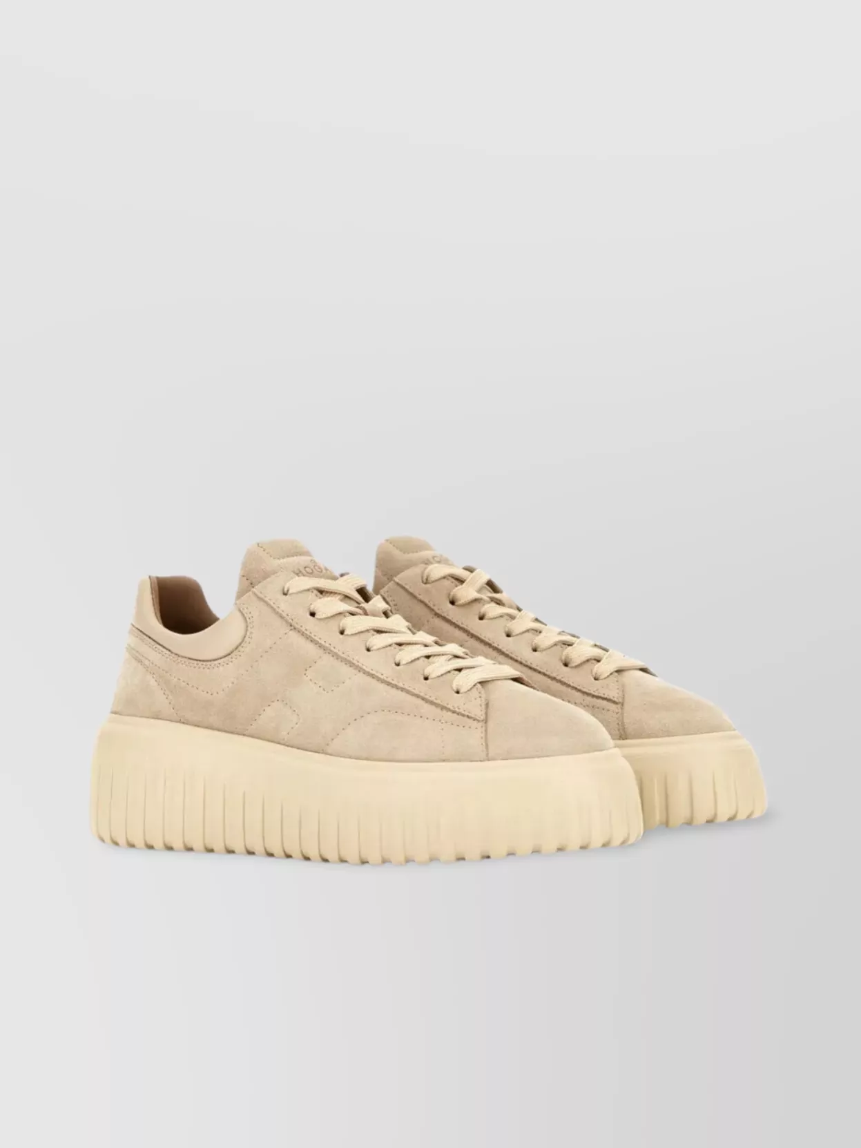 Hogan Suede Platform Sneakers Round Toe