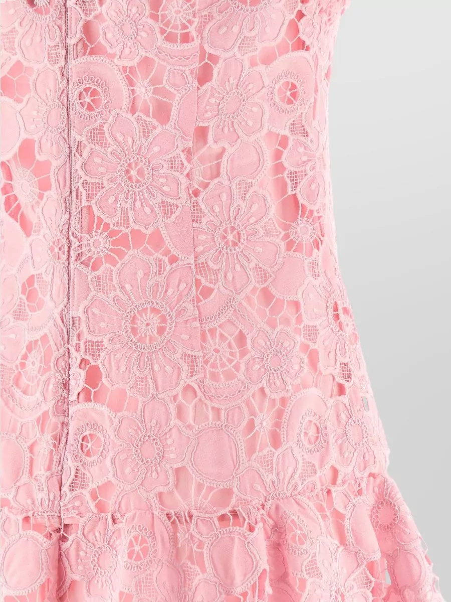 Self-Portrait Lace Sleeveless Collared Mini Dress