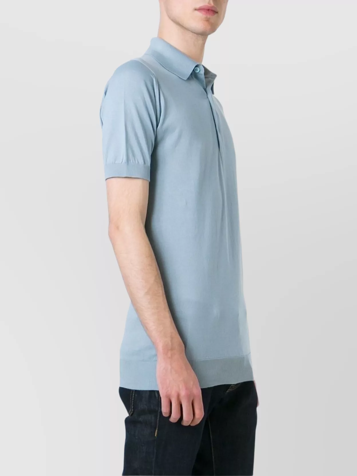 John Smedley Polo Shirt With Ribbed Collar And Hem