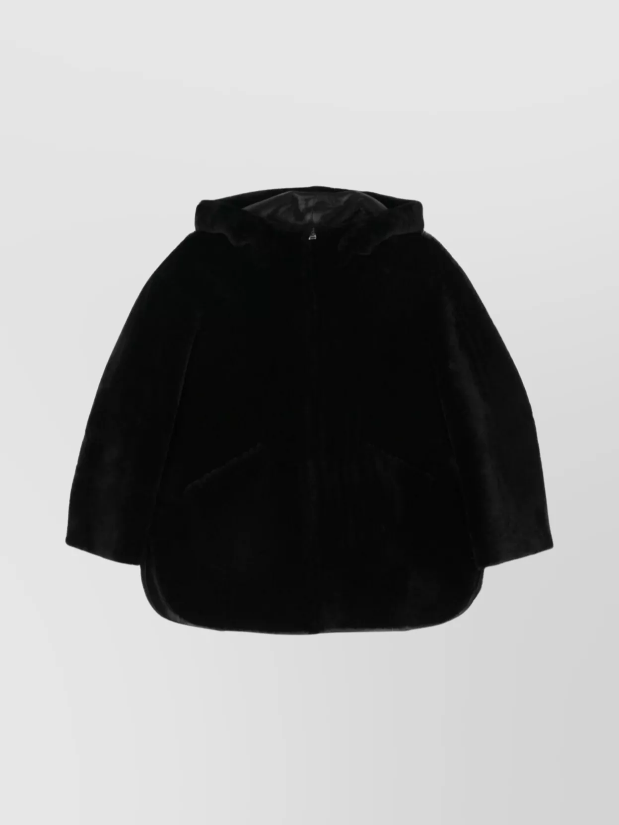 Blancha Hooded Shearling Jacket With Faux Fur Texture