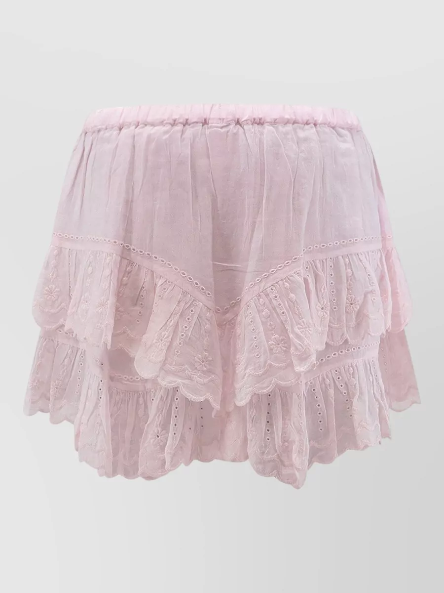 Isabel Marant Etoile Embroidered Flounced Full Skirt