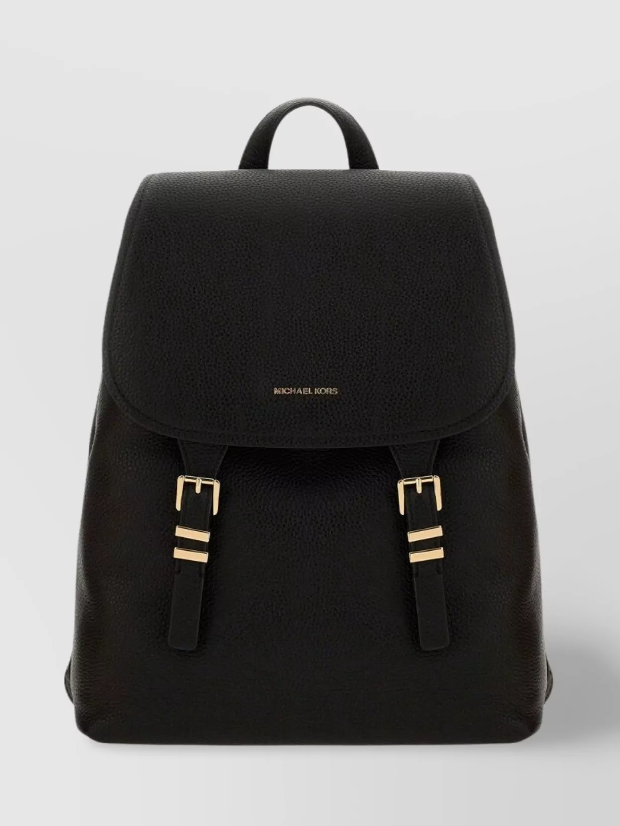 Michael Kors Adjustable Buckle Leather Backpack With Front Flap