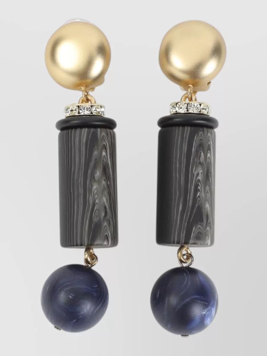 Giorgio Armani Crystal Embellished Clip On Earrings