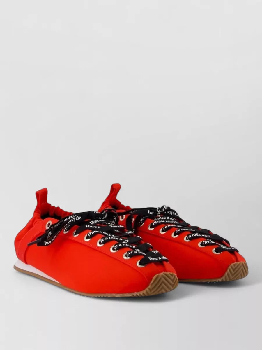 Ganni satin lace-up ballerina sneakers