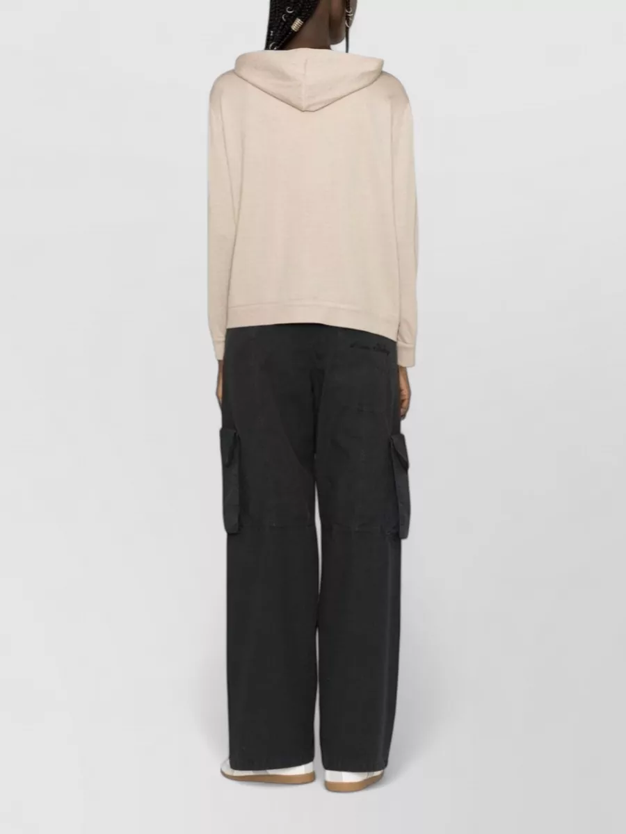 Brunello Cucinelli Silk Blend Zip Up Hoodie