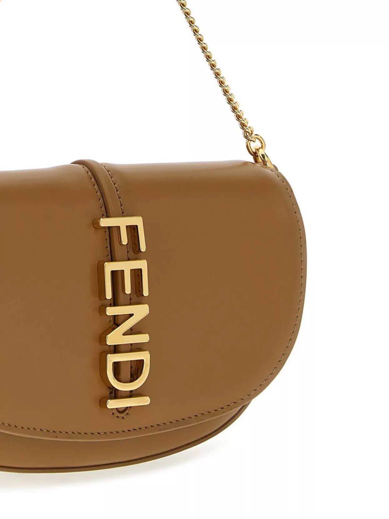 Fendi Chain Wallet Cross-body Bag In Brown