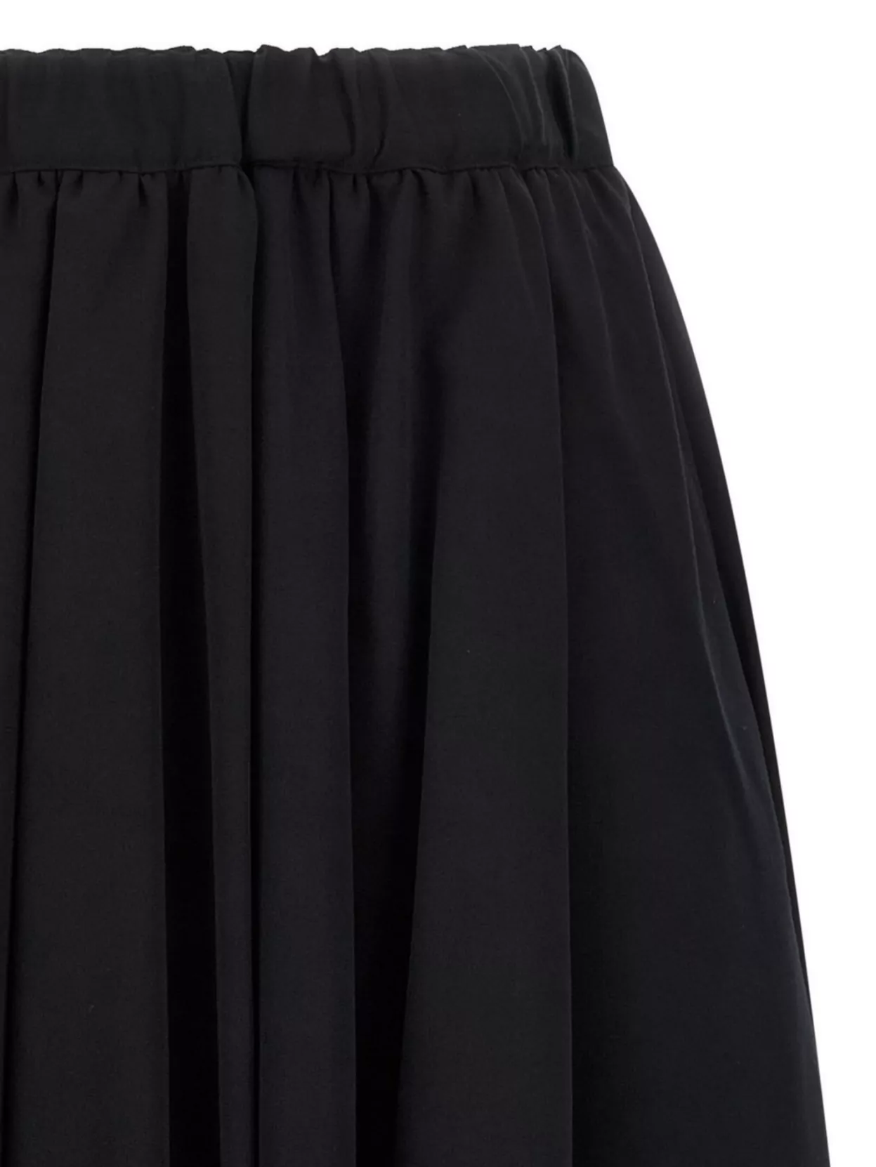 Comme Des Garçons Soft Pleated Skirt Elastic Waistband In Black