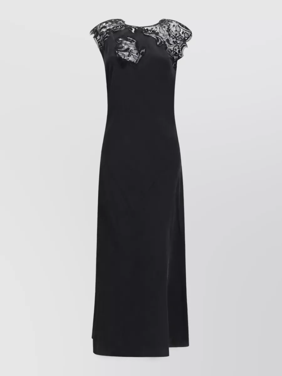 Ferragamo Silk Lace Midi Dress