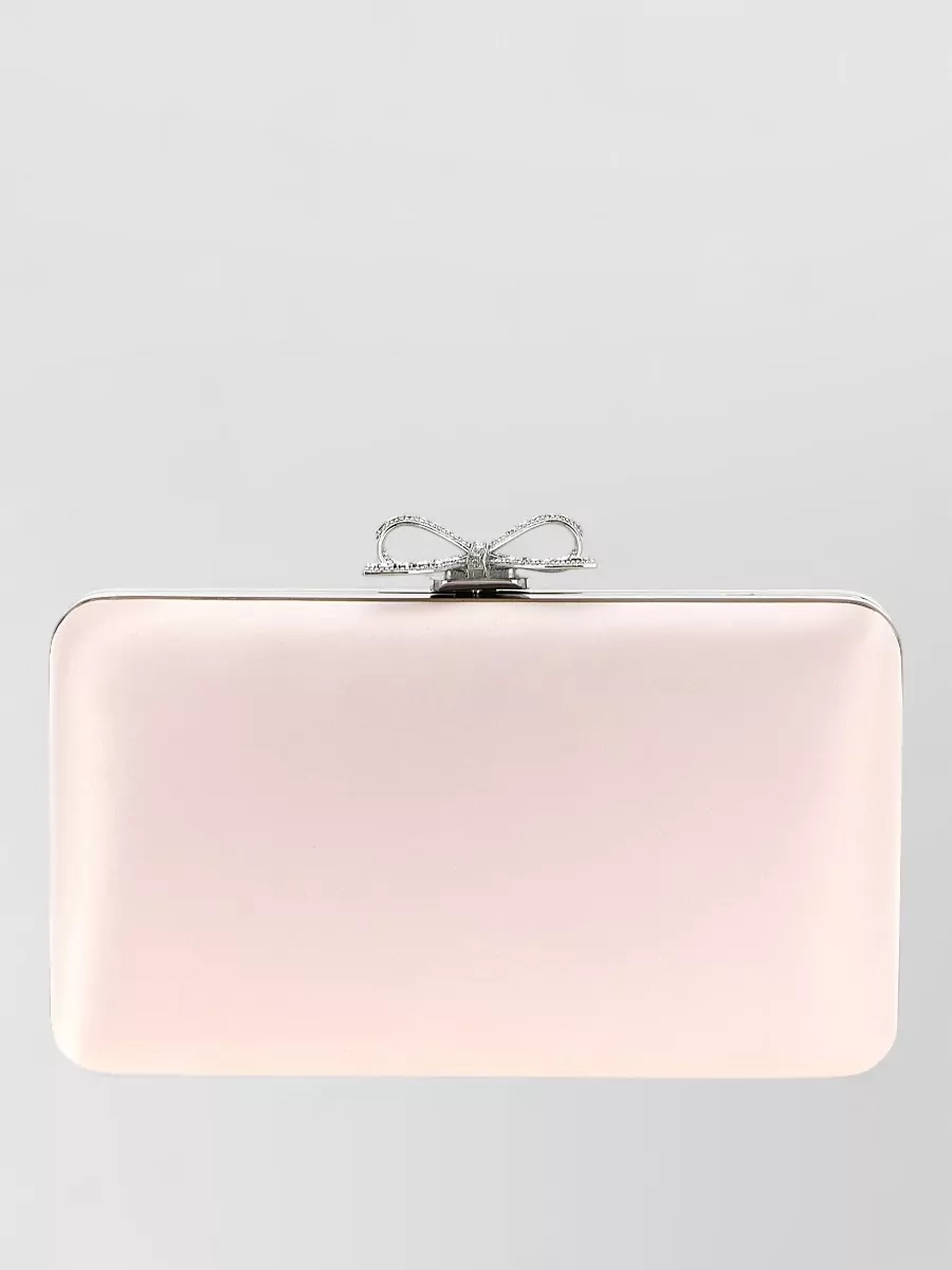 Self-Portrait the bow satin clutch bag