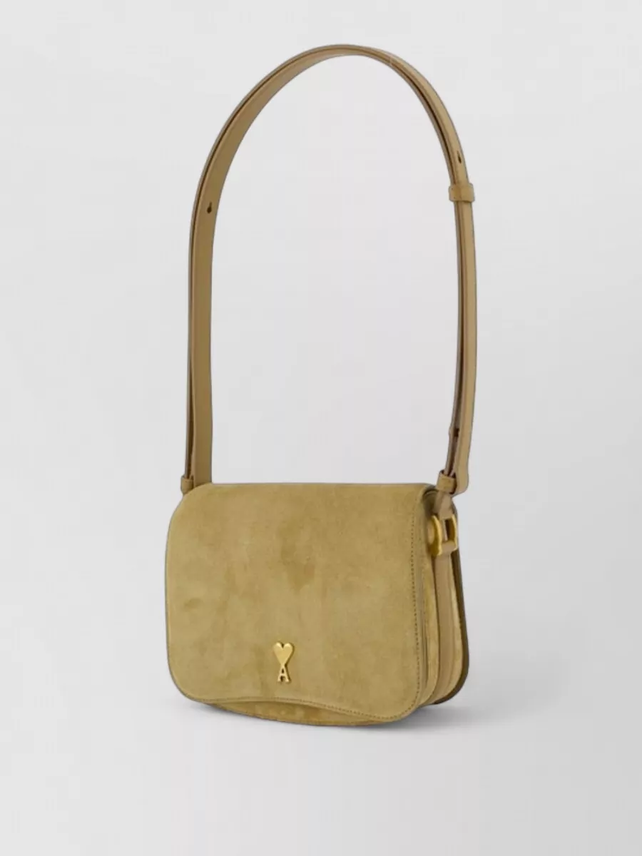 Ami Paris Suede Shoulder Bag