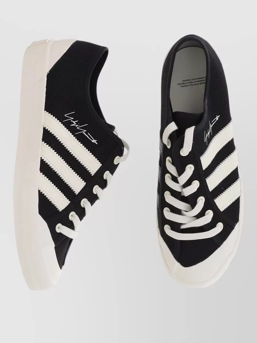 Y-3 Canvas Low-Top Lace-Up Sneakers