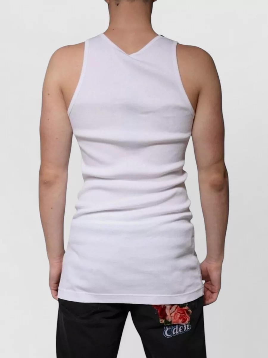Dolce&Gabbana Ribbed Sleeveless Cotton Tank Top