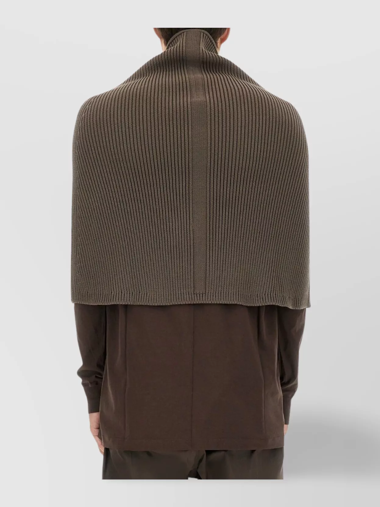 Rick Owens Draped High Neck Ribbed Coat Design