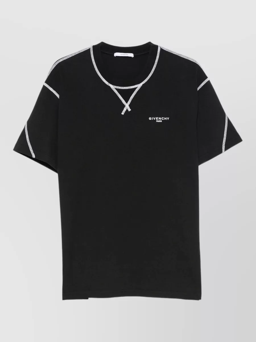 Givenchy cotton logo print contrast stitch short sleeve t-shirt
