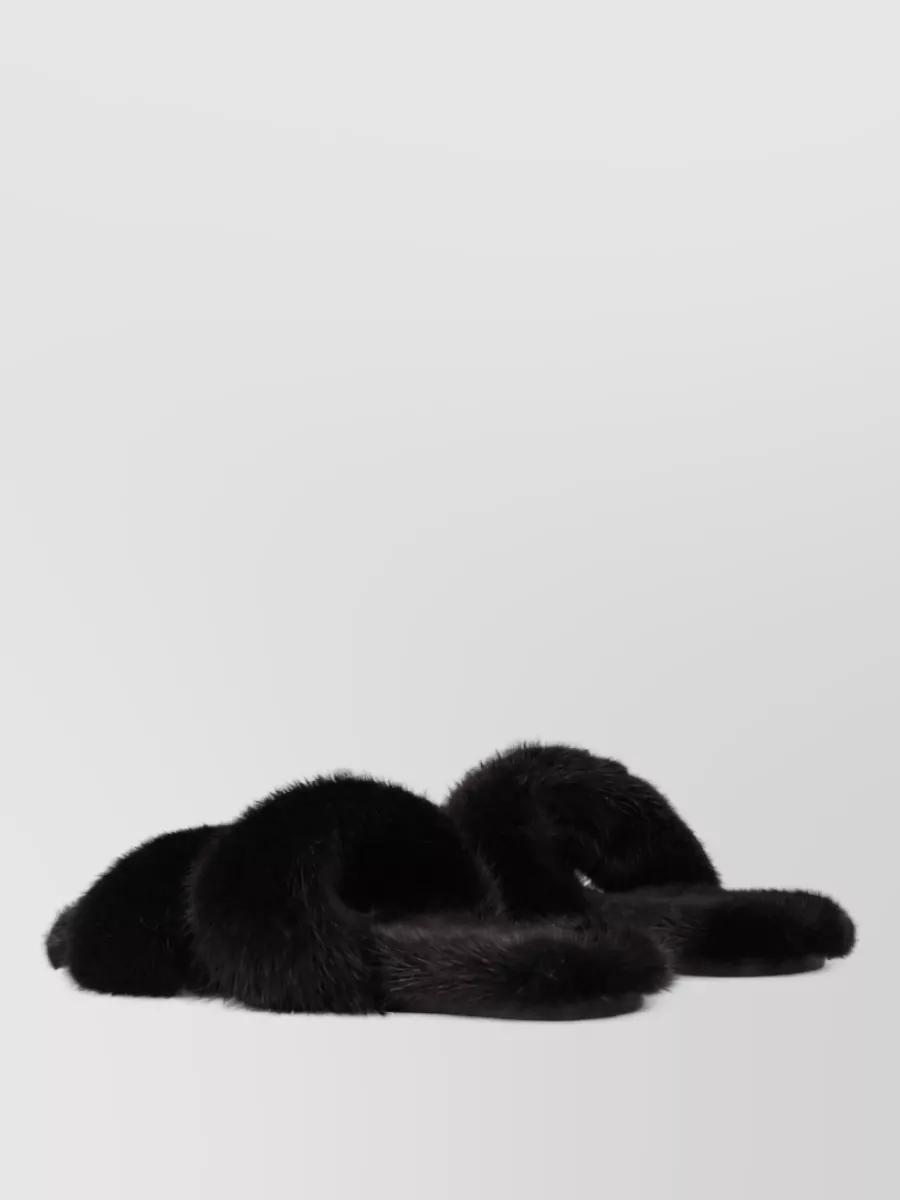 Saint Laurent Faux Fur Slippers