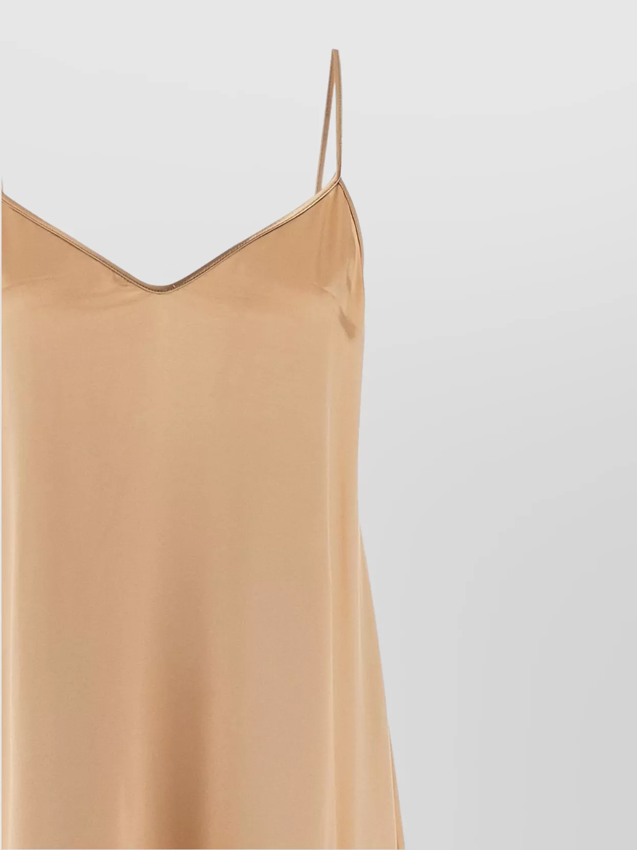 Ferragamo V-neck Flowing Floor-length Dress Straps In Brown