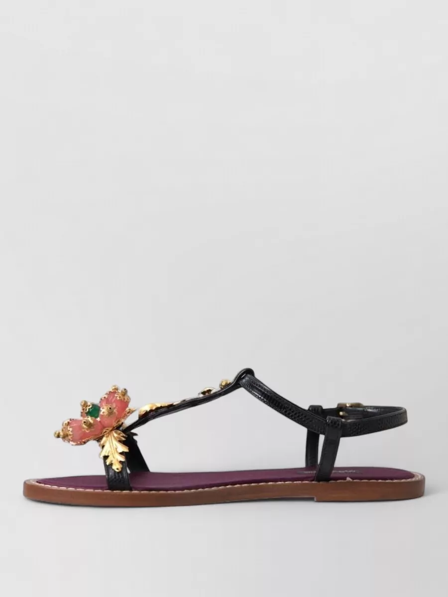 Dolce&Gabbana Crystal-Embellished Leather Sandals
