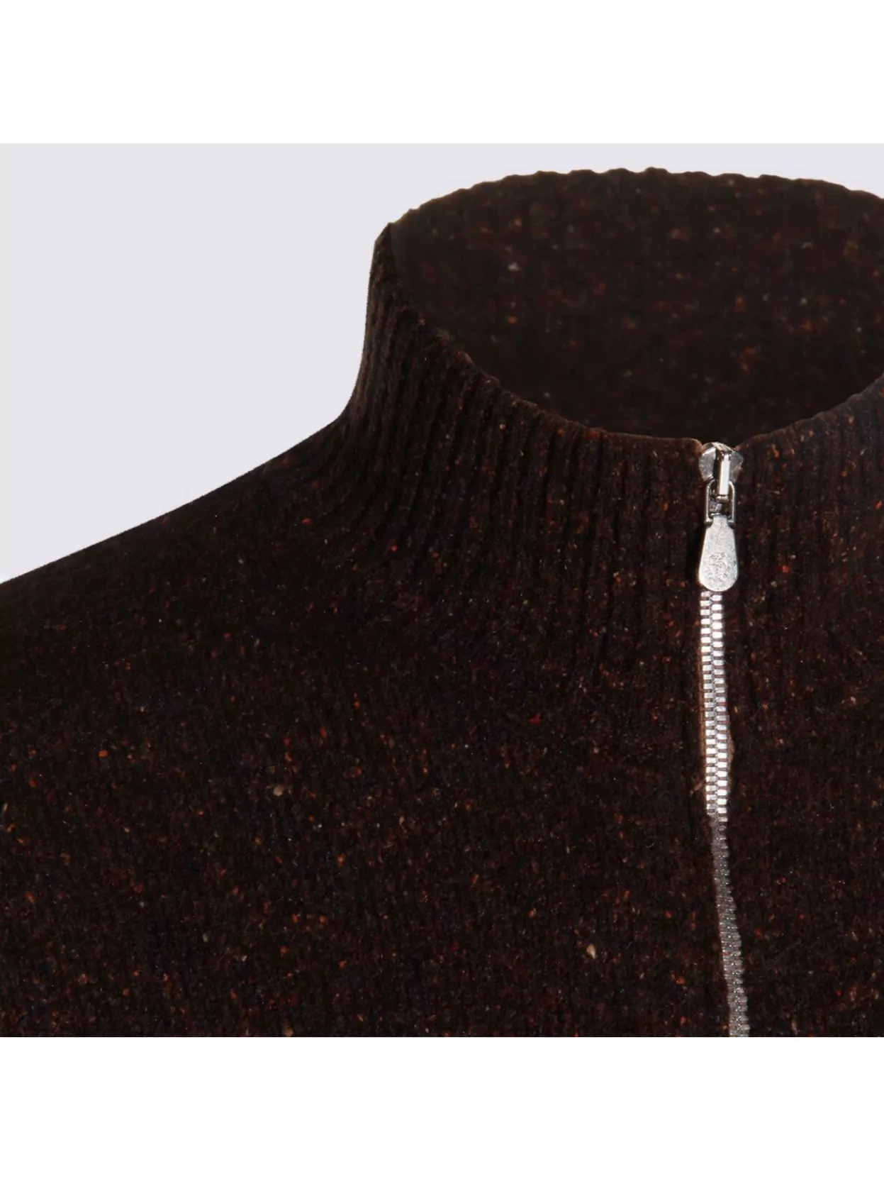 Brunello Cucinelli High Neck Ribbed Cuff And Hem Sweater