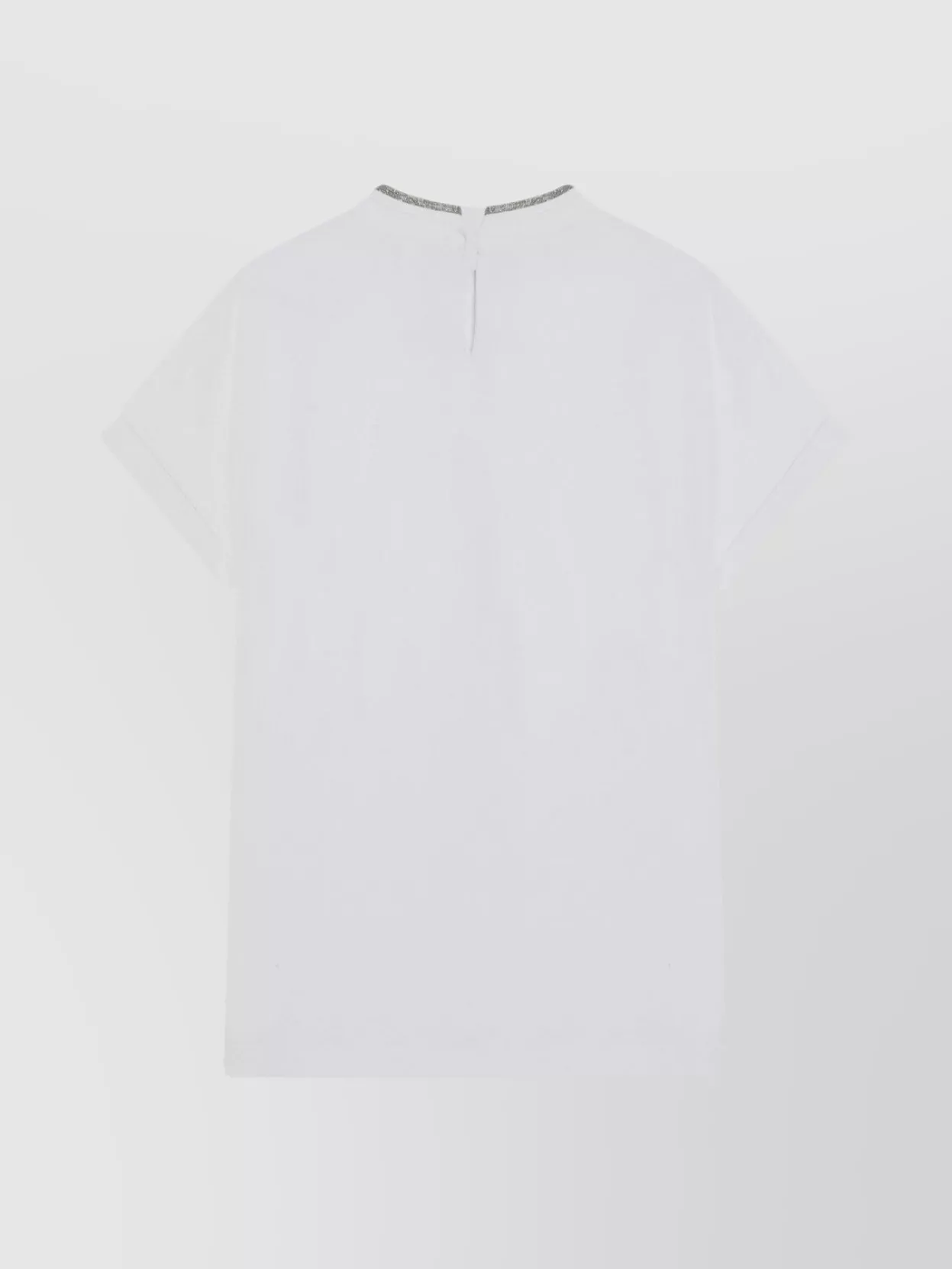 Brunello Cucinelli White Crew-neck T-shirt With Pendant In White
