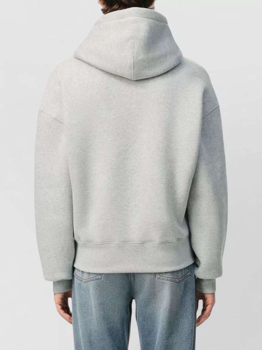 Ami Paris Cotton Logo-Embossed Hoodie