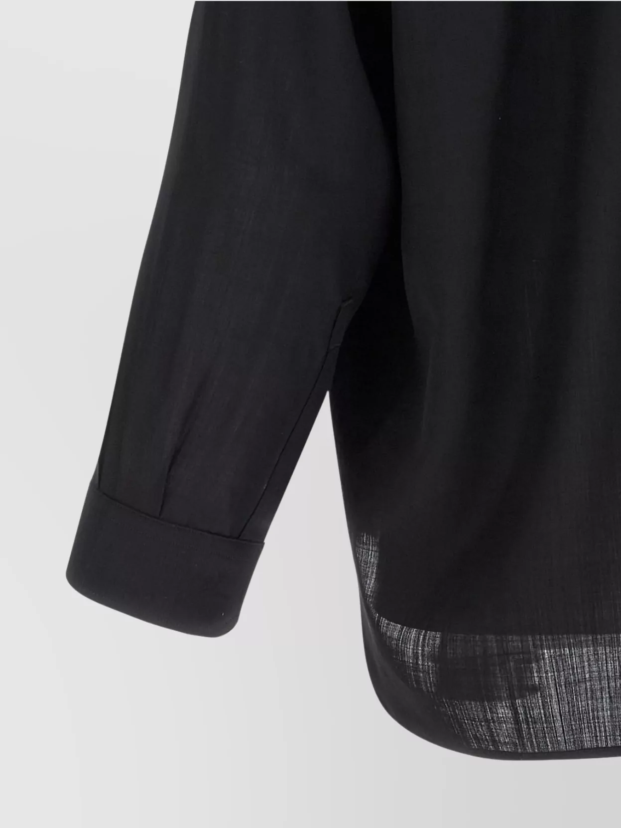 Rick Owens 'Sheer V-Neck Cuffed Sleeve Shirt'