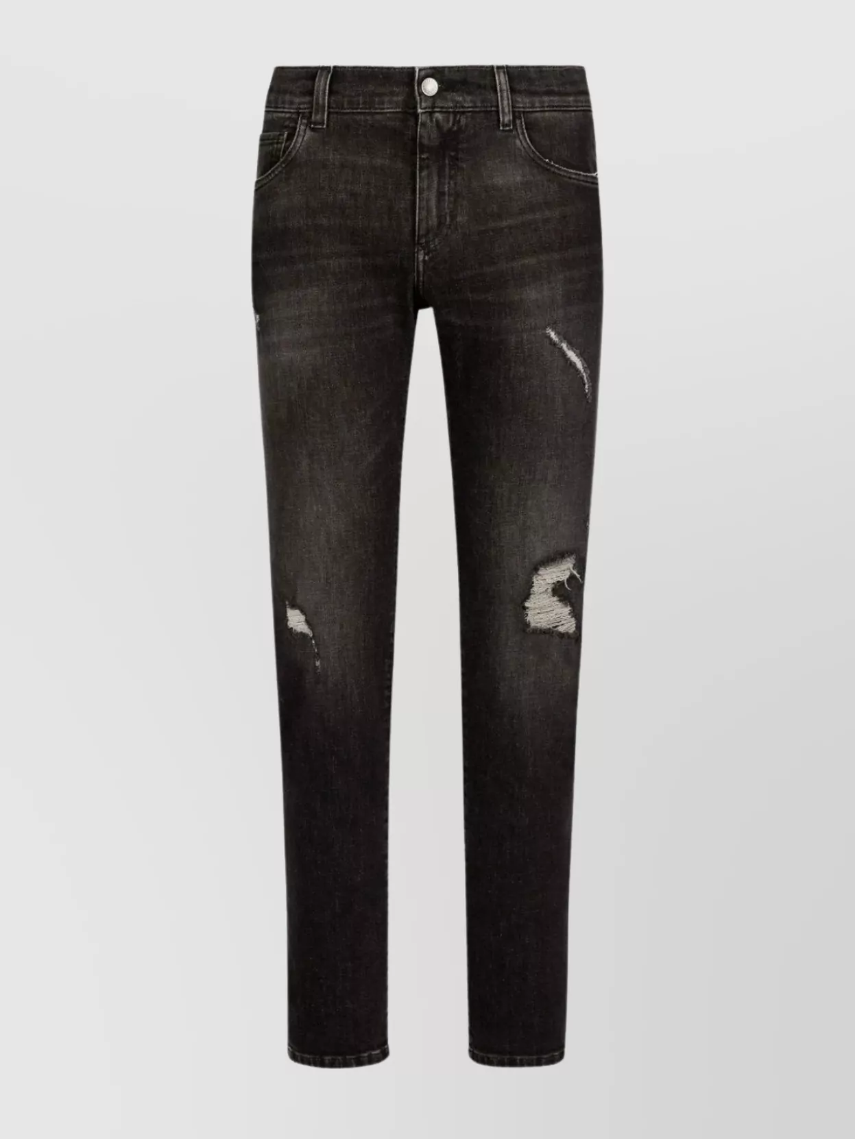 Shop Dolce & Gabbana Slim-fit Denim Jeans With Stretch And Distressed Detailing
