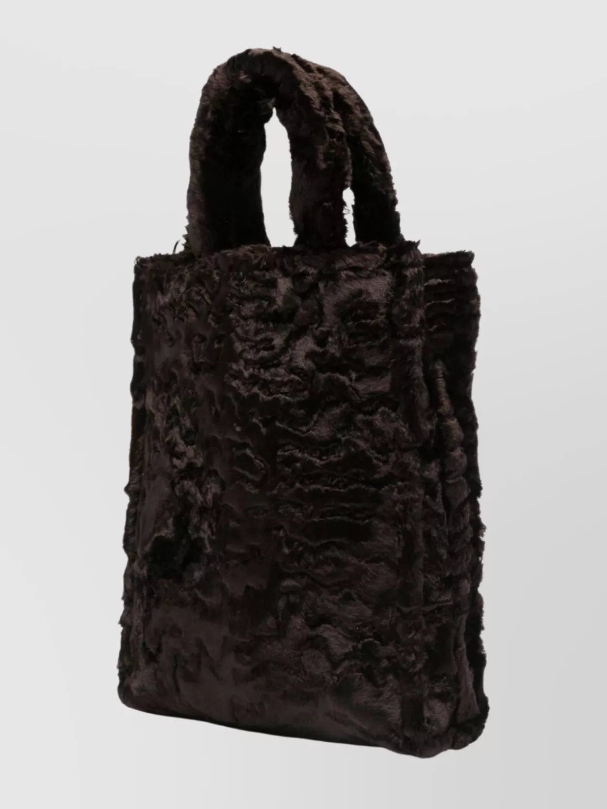 La Milanesa Rectangular Shearling Crossbody Bag Top Handles