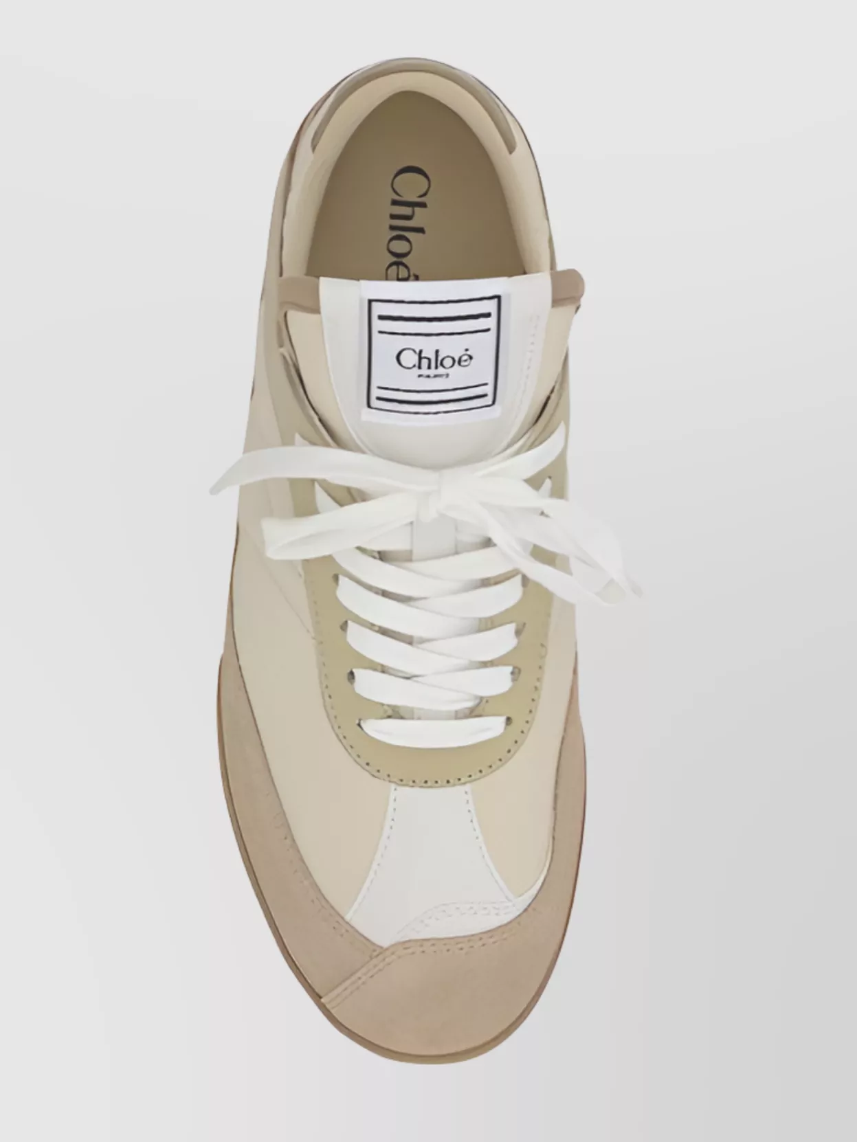 Chloé Adjustable Fit Leather Paneled Sneakers