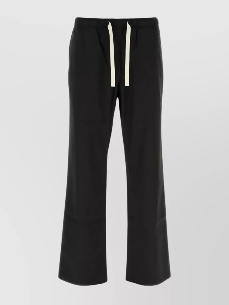 Shop Palm Angels Polyester Blend Wide-leg Trousers In Black