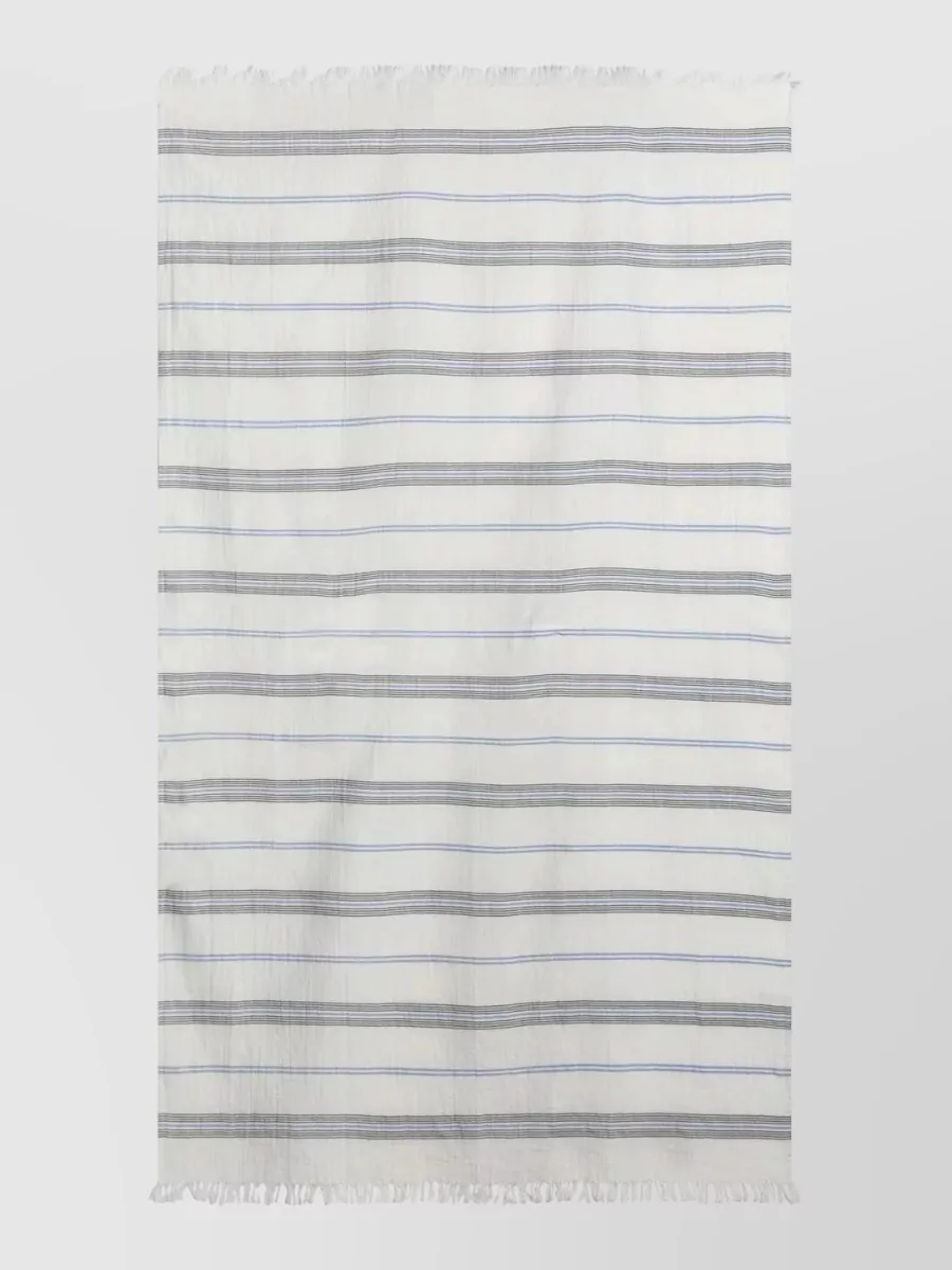 Tekla Scarf — The Paul Smith blue and green square scarf quietly echoes the teal of the shorts and shoes, giving an optional hit of colour and personality without breaking the sporty minimal vibe.