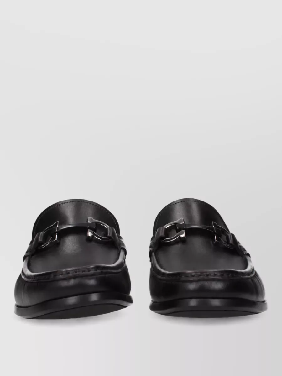 Ferragamo leather monk shoes