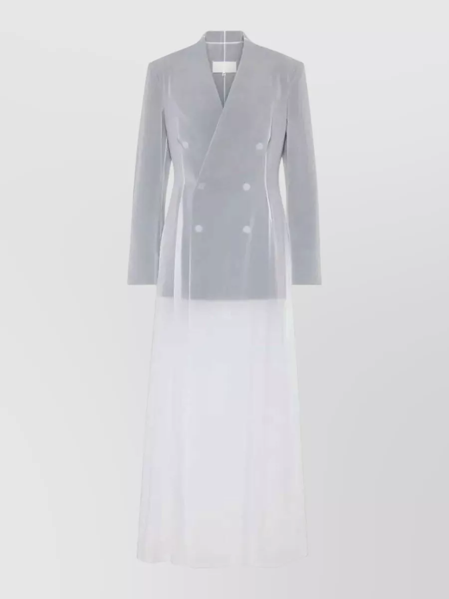 Maison Margiela silk double-breasted long-sleeve midi dress