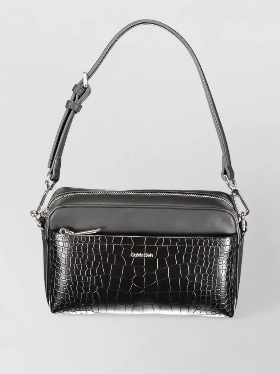Calvin Klein Crocodile-Embossed Clutch Bag