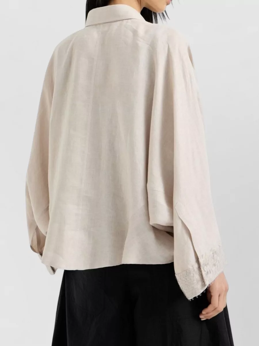 Brunello Cucinelli Linen Long-Sleeve Shirt