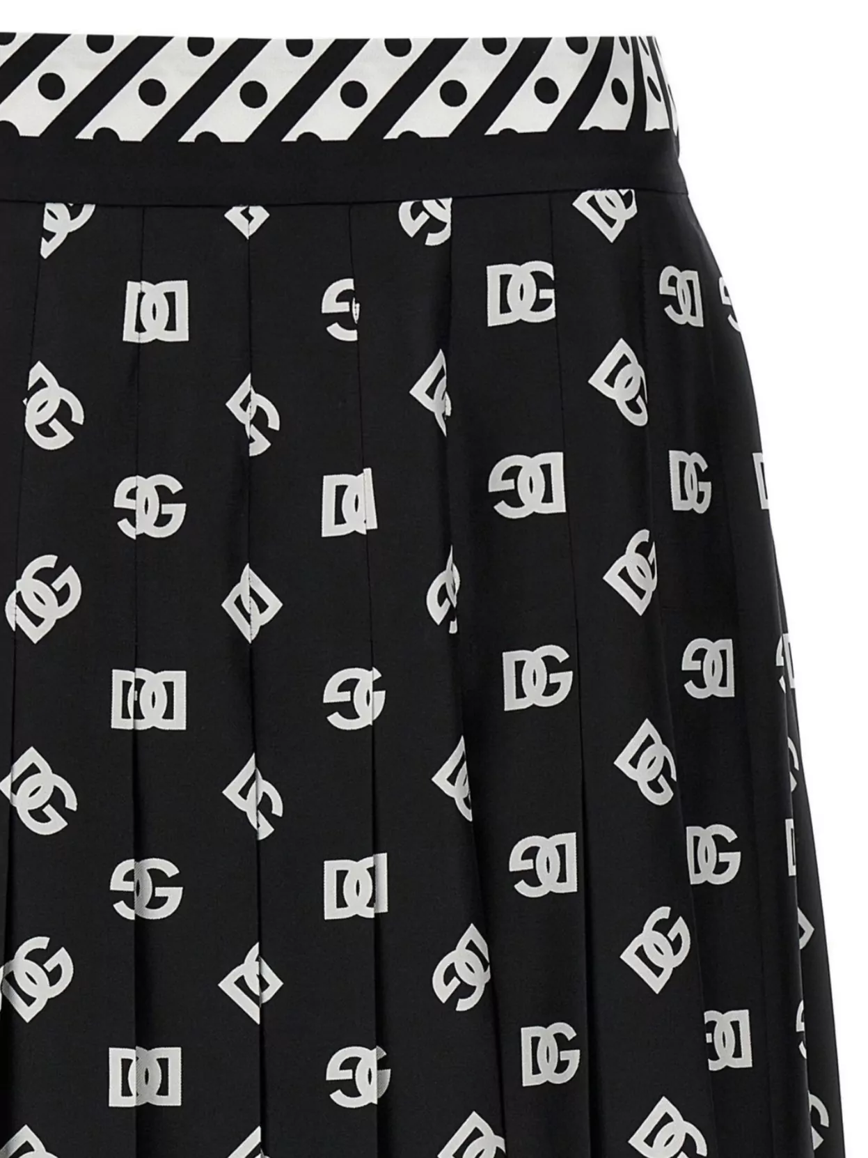 Dolce & Gabbana Pleated High-waisted Midi Skirt With Geometric Pattern