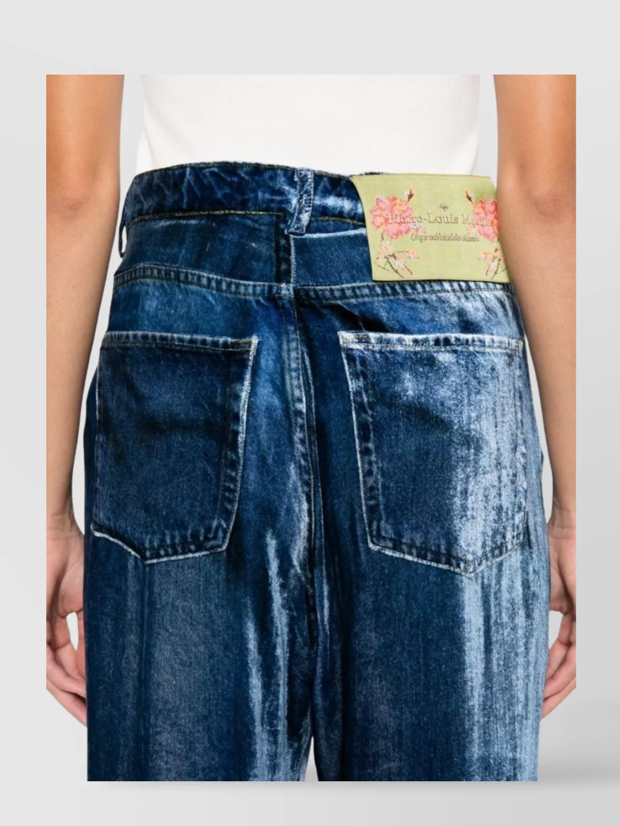 Pierre Louise Mascia Wide-Leg Trousers Featuring Denim Pattern