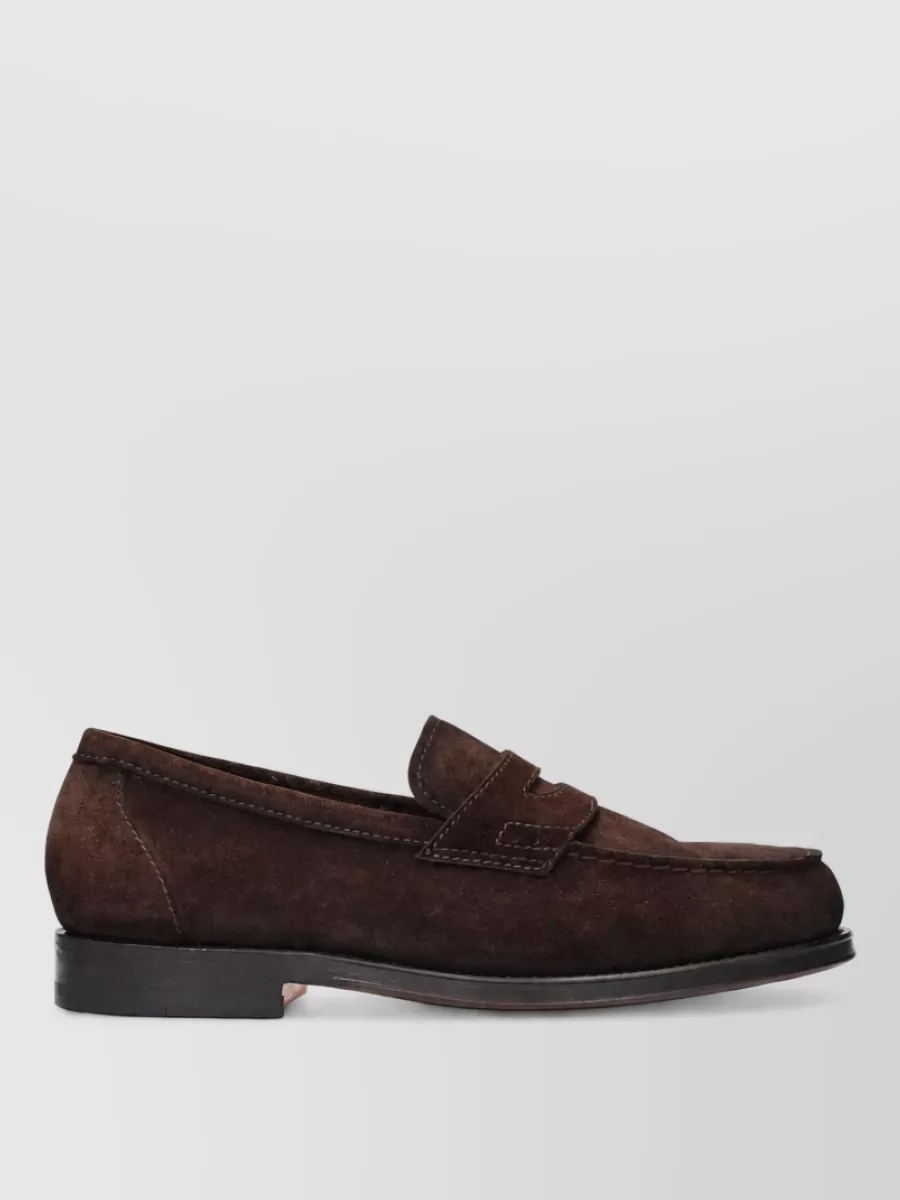 Santoni Suede Leather Monk Shoes