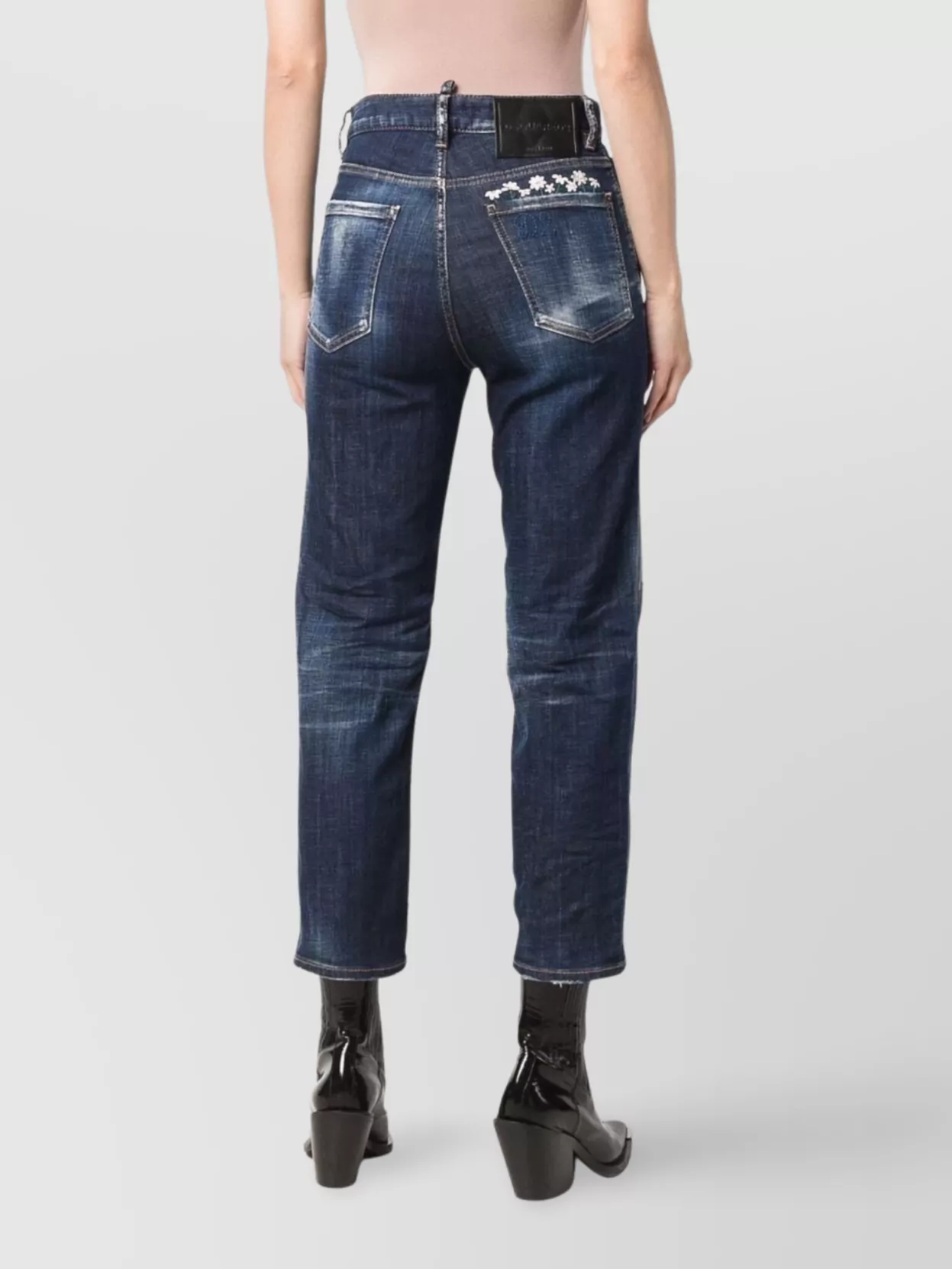 Dsquared2 Distressed Embroidered 5-Pocket Trousers