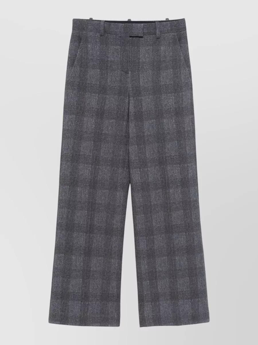 Circolo 1901 checked jersey mid-rise wide-leg trousers