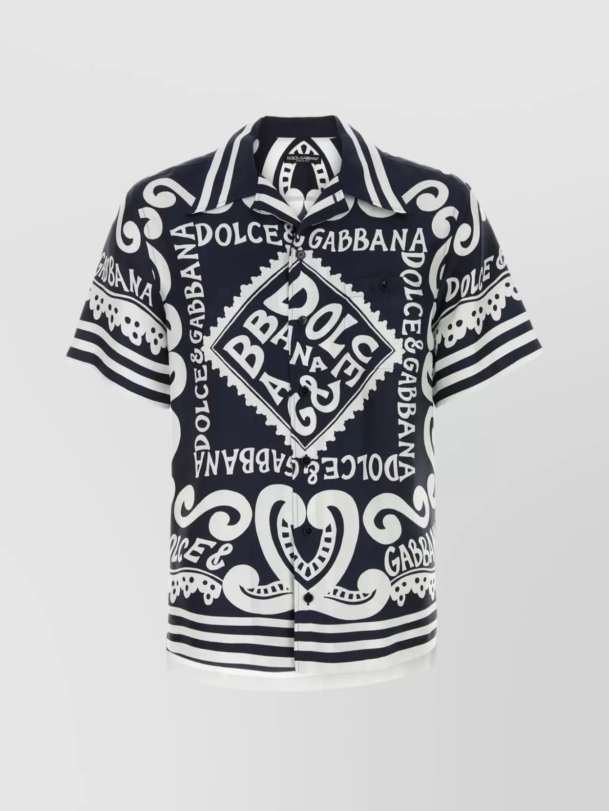 Dolce & Gabbana Hemline Slits Twill Shirt In Black