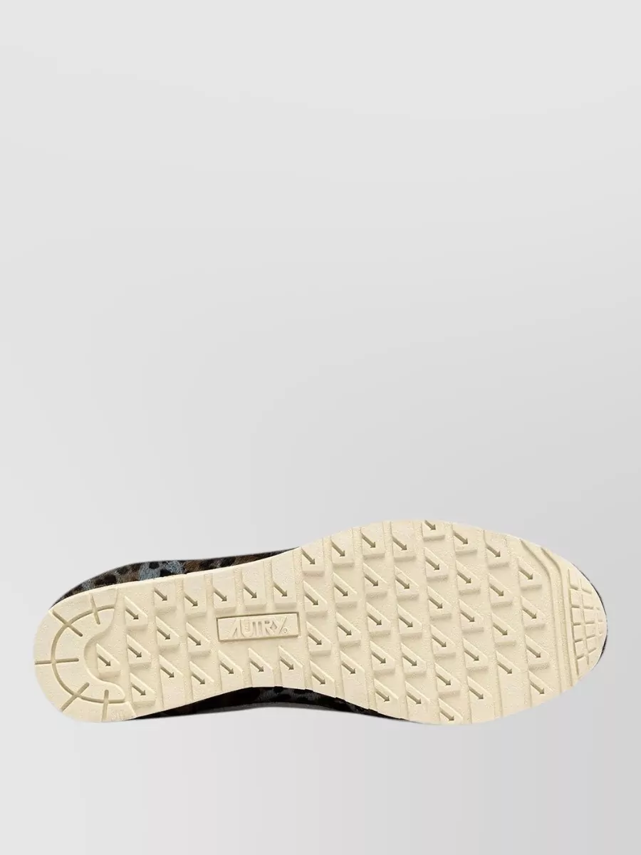 Autry Leather Leopard Pony Hair Lace-Up Sneakers