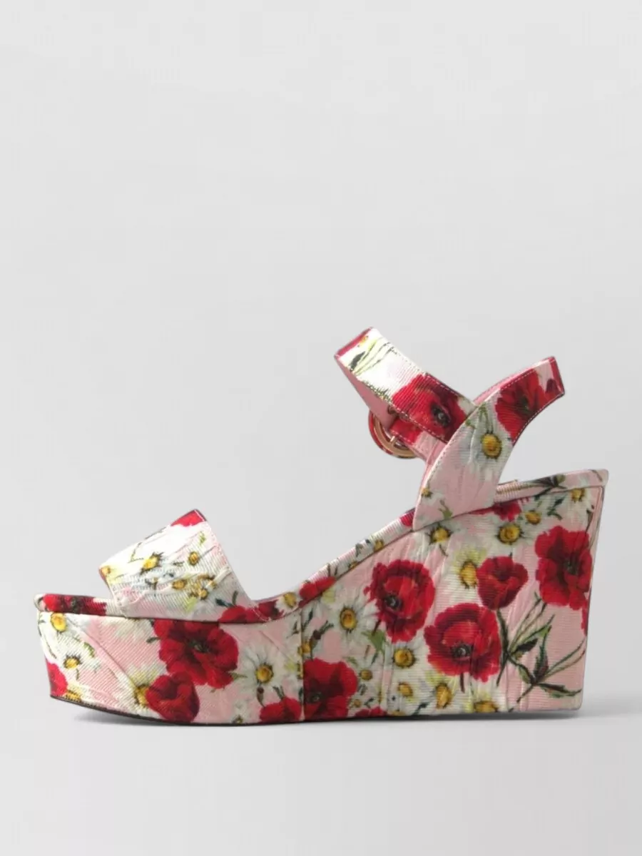 Dolce&Gabbana Floral-Print Wedge Sandals