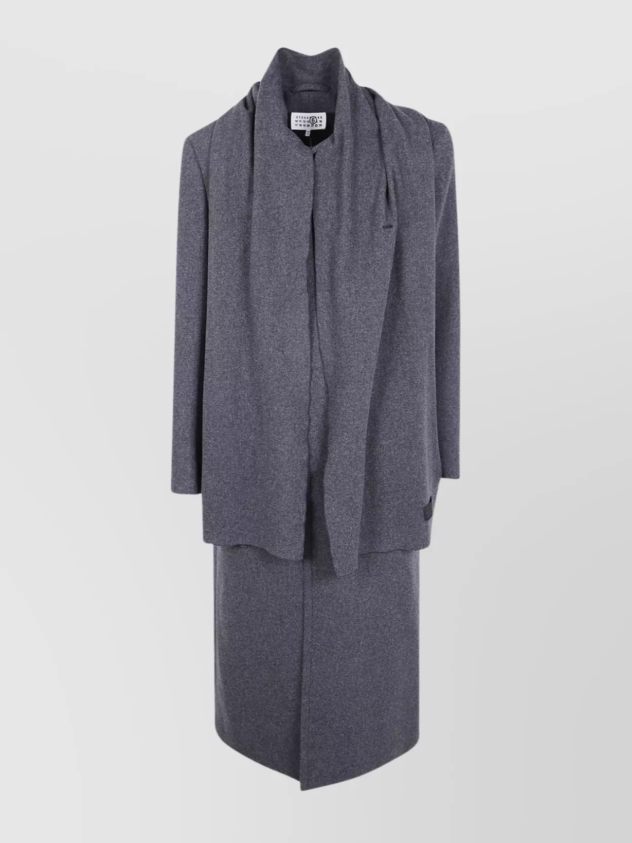 Mm6 Maison Margiela Long Length Coat With Back Vent And Scarf Detail