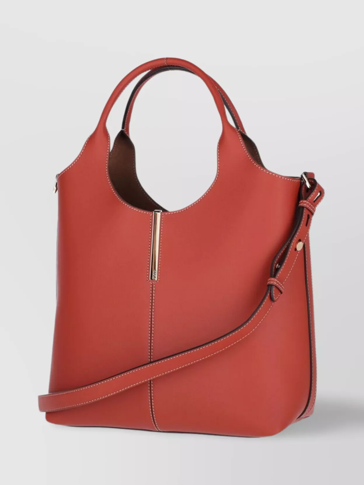 Tod's Top Handle Tote Bag With Adjustable Strap In Orange