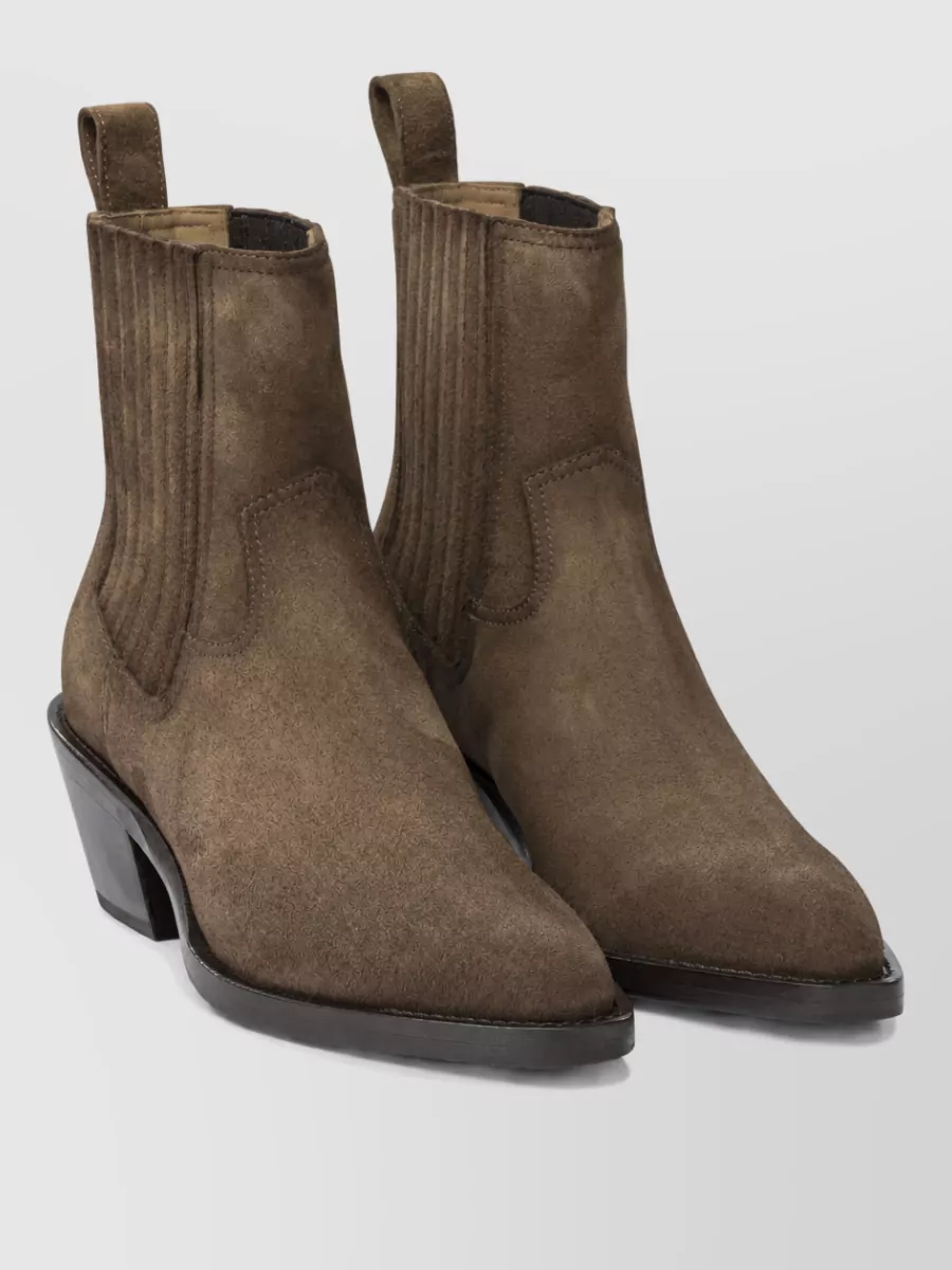 Henderson Baracco suede ankle boots elastic panels pull tabs